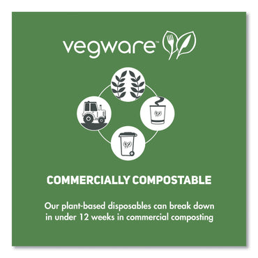 Vegware 89 Series Hot Cup Lids, Fits 89-Series Hot Cups, White, 1,000/Carton (VEGVLID89S)