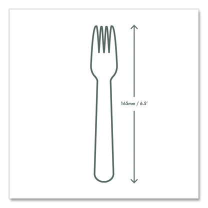 Vegware White CPLA Cutlery, Fork, 1,000/Carton (VEGVWFK65)