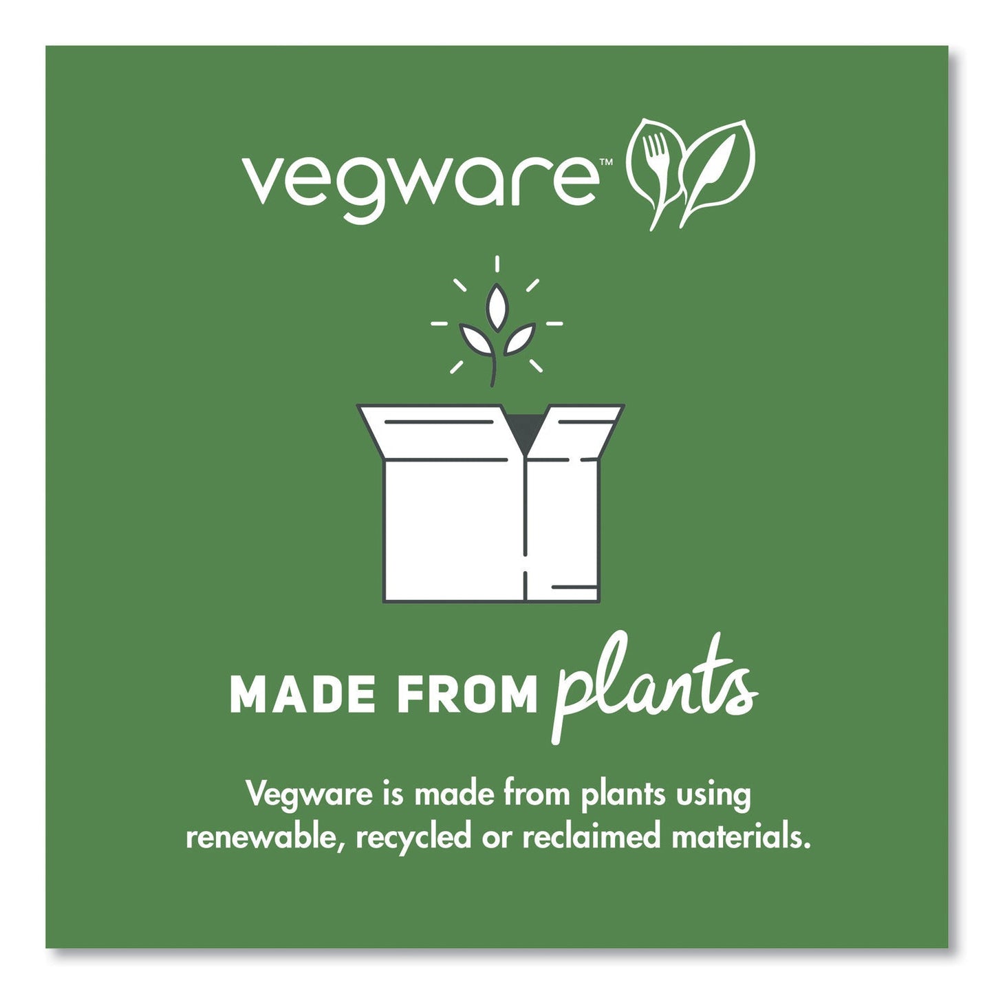 Vegware White Molded Fiber Clamshell Containers, 9 x 18 x 2, White, Sugarcane, 200/Carton (VEGWHBRG9HW)