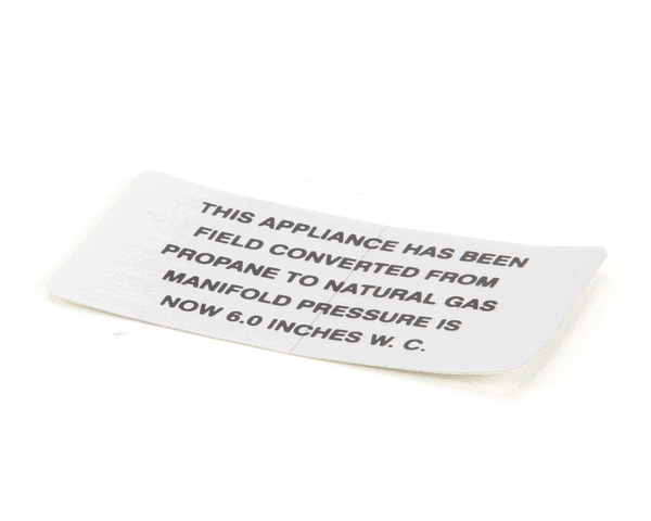 Vulcan Hart 00-421727-00006 Plate,Propane To Natural Gas (VH00-421727-00006)