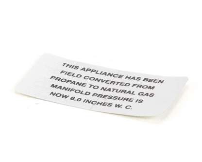 Vulcan Hart 00-421727-00006 Plate,Propane To Natural Gas (VH00-421727-00006)