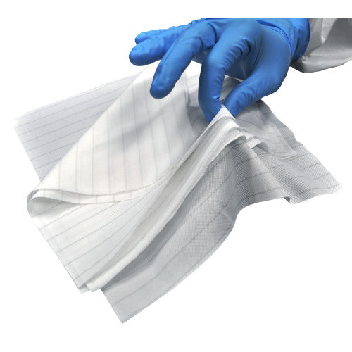 High-Tech Conversions VISION 50™ Non-Sterile Polyester ESD Cleanroom Wipes, Heavy Weight (140 GSM), 9"x9", 150/Bag, 12 Bags/Case (HOSVS50-99)