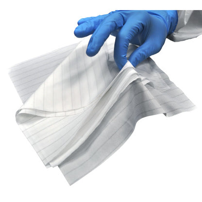 High-Tech Conversions VISION 50™ Non-Sterile Polyester ESD Cleanroom Wipes, Heavy Weight (140 GSM), 9"x9", 150/Bag, 12 Bags/Case (HOSVS50-99)