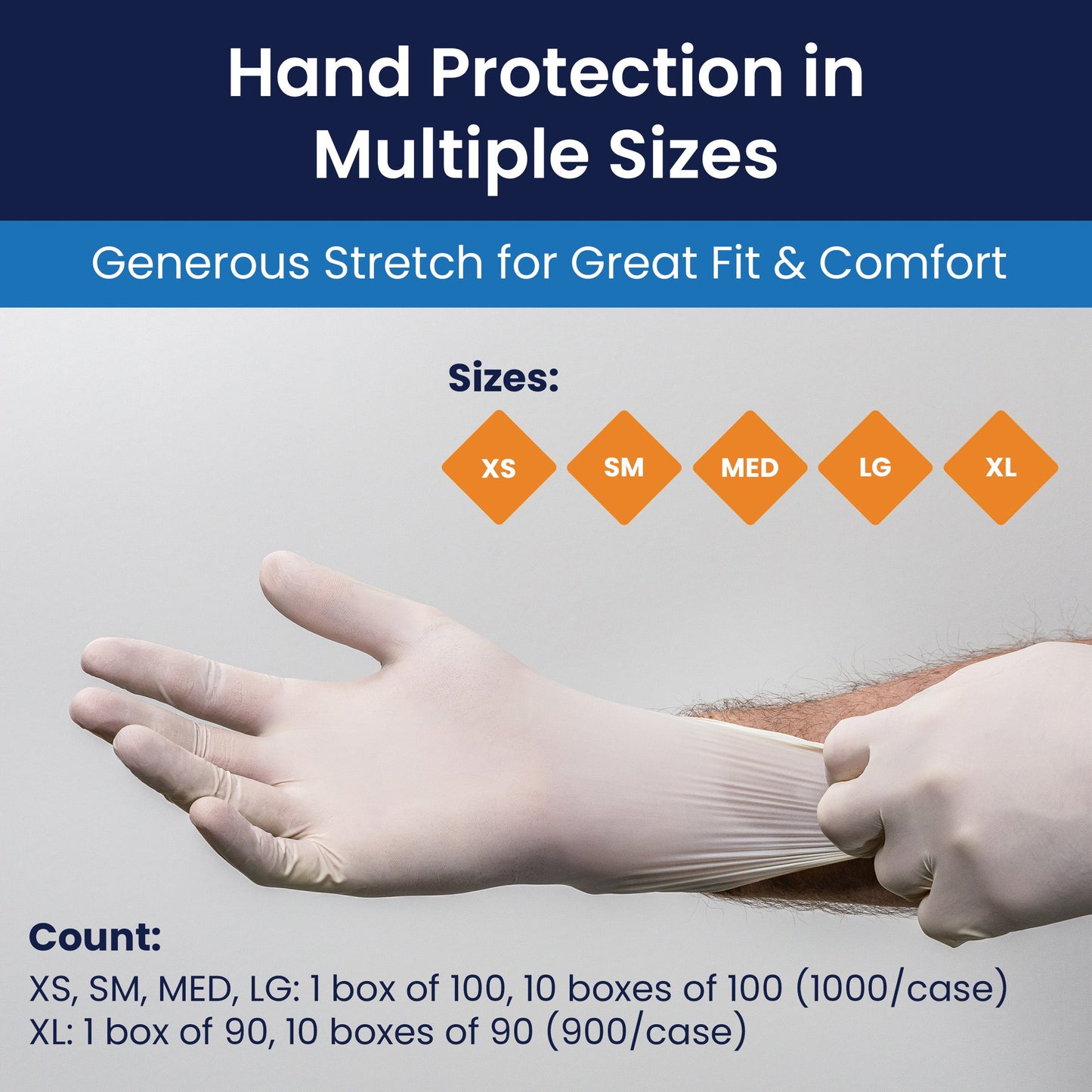 Safety Zone® Synthetic Vinyl Powder Free 4 mil Exam Gloves, Beige, Lrg, Case of 1000 (SZNVTX996)