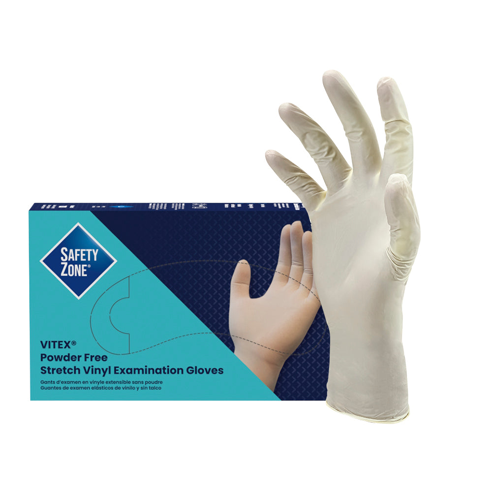 Safety Zone® Synthetic Vinyl Powder Free 4 mil Exam Gloves, Beige, Sm, Case of 1000 (SZNVTX992)