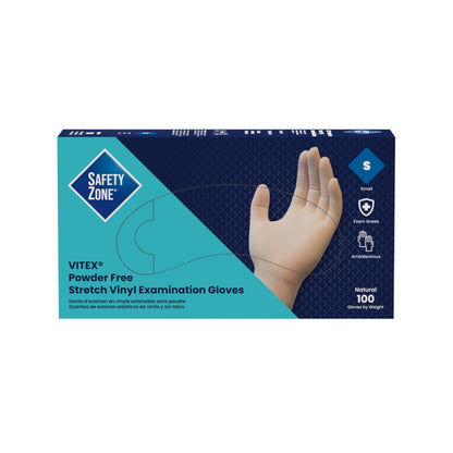 Safety Zone® Synthetic Vinyl Powder Free 4 mil Exam Gloves, Beige, Sm, Case of 1000 (SZNVTX992)