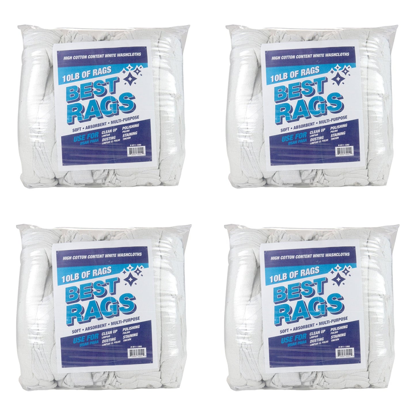 Hospeco® W11 Washcloth Size Terry Wipers White, 10lb Box (HOSN-W11-10)