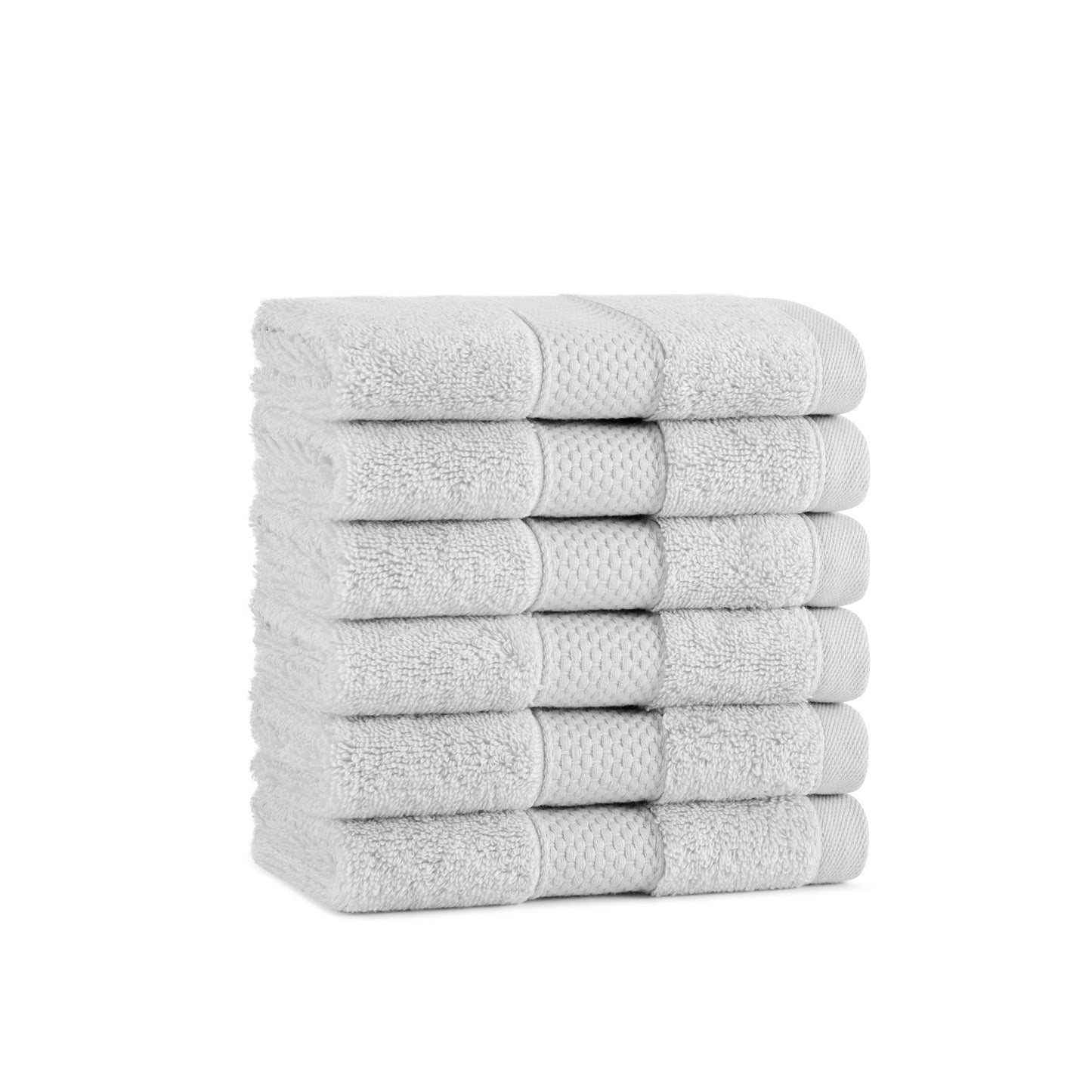 Aston & Arden Egyptian Cotton Washcloth 13x13 Light Grey (6/Pack) (P-EGYP-1313-LGY)