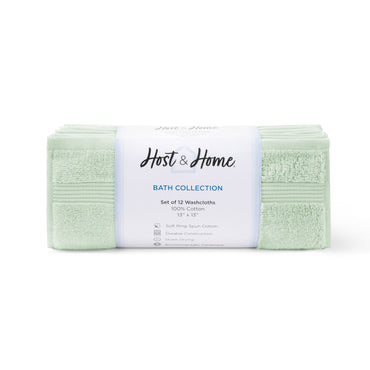 Arkwright Home® Host & Home Washcloth 13x13 Green, Case of 60 (HHWC-1313-GR-CS)