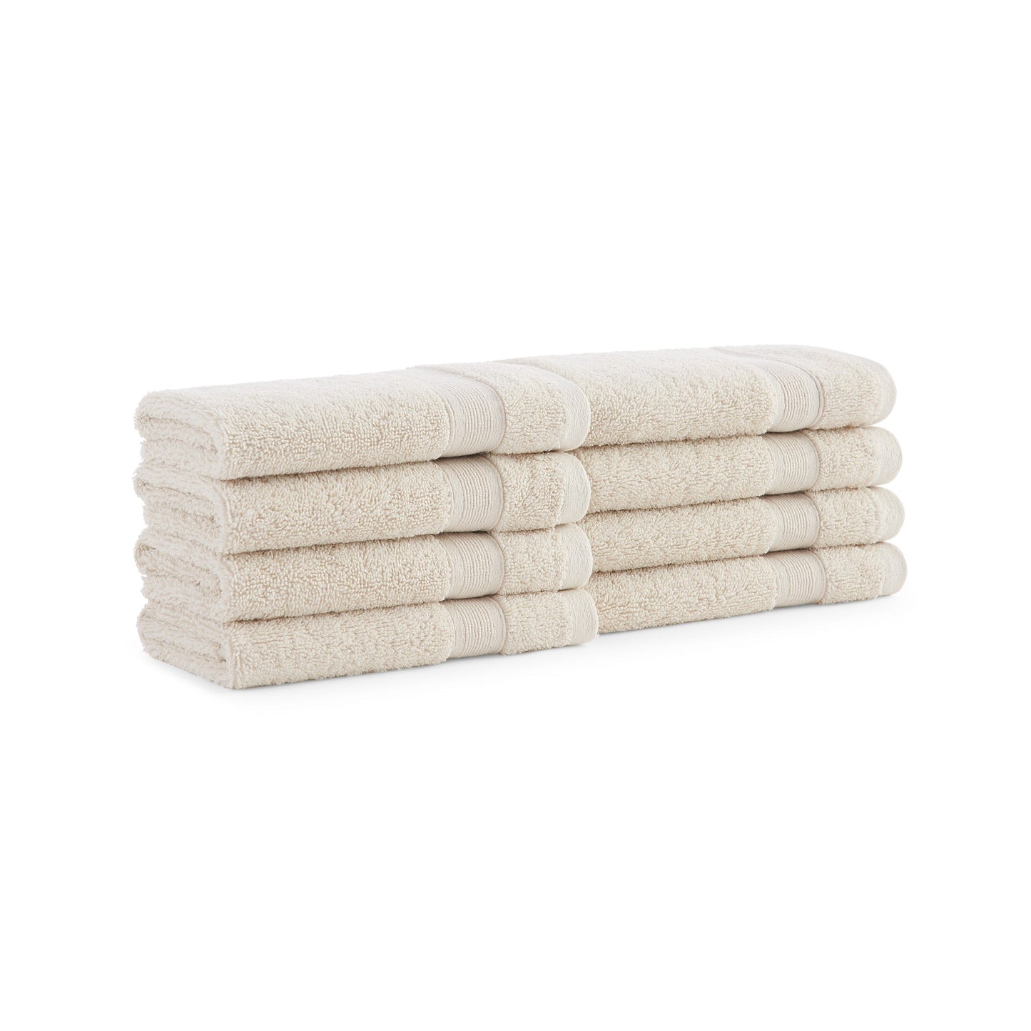 Aston & Arden Aegean Recycled Washcloth 13x13 Beige Solid (8/Pack) (P-WC-RO-1313-BG)