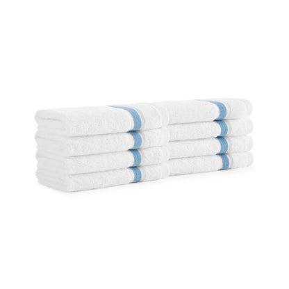 Aston & Arden Aegean Recycled Washcloth 13x13 Blue Striped (8/Pack) (P-WC-RT-1313-BL)