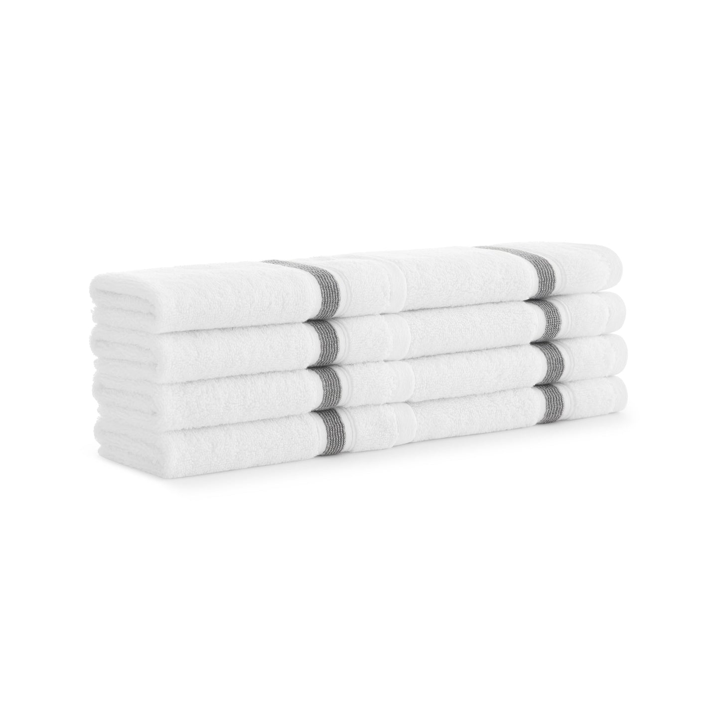 Aston & Arden Aegean Recycled Washcloth 13x13 Dark Gray Striped (8/Pack) (P-WC-RT-1313-DG)