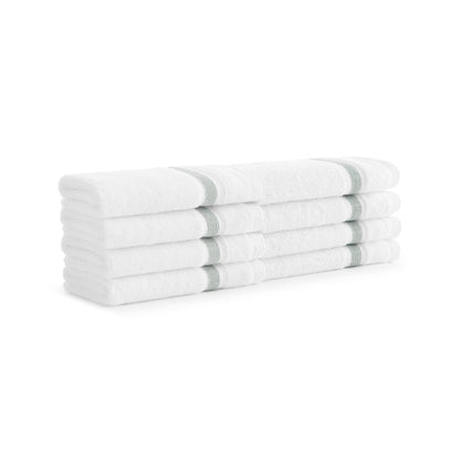 Aston & Arden Aegean Recycled Washcloth 13x13 Green Striped (8/Pack) (P-WC-RT-1313-DS)