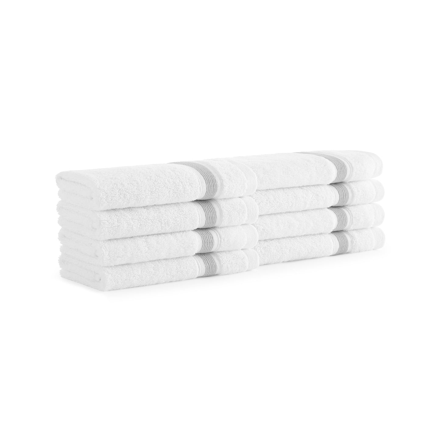 Aston & Arden Aegean Recycled Washcloth 13x13 Light Gray Striped (8/Pack) (P-WC-RT-1313-LG)
