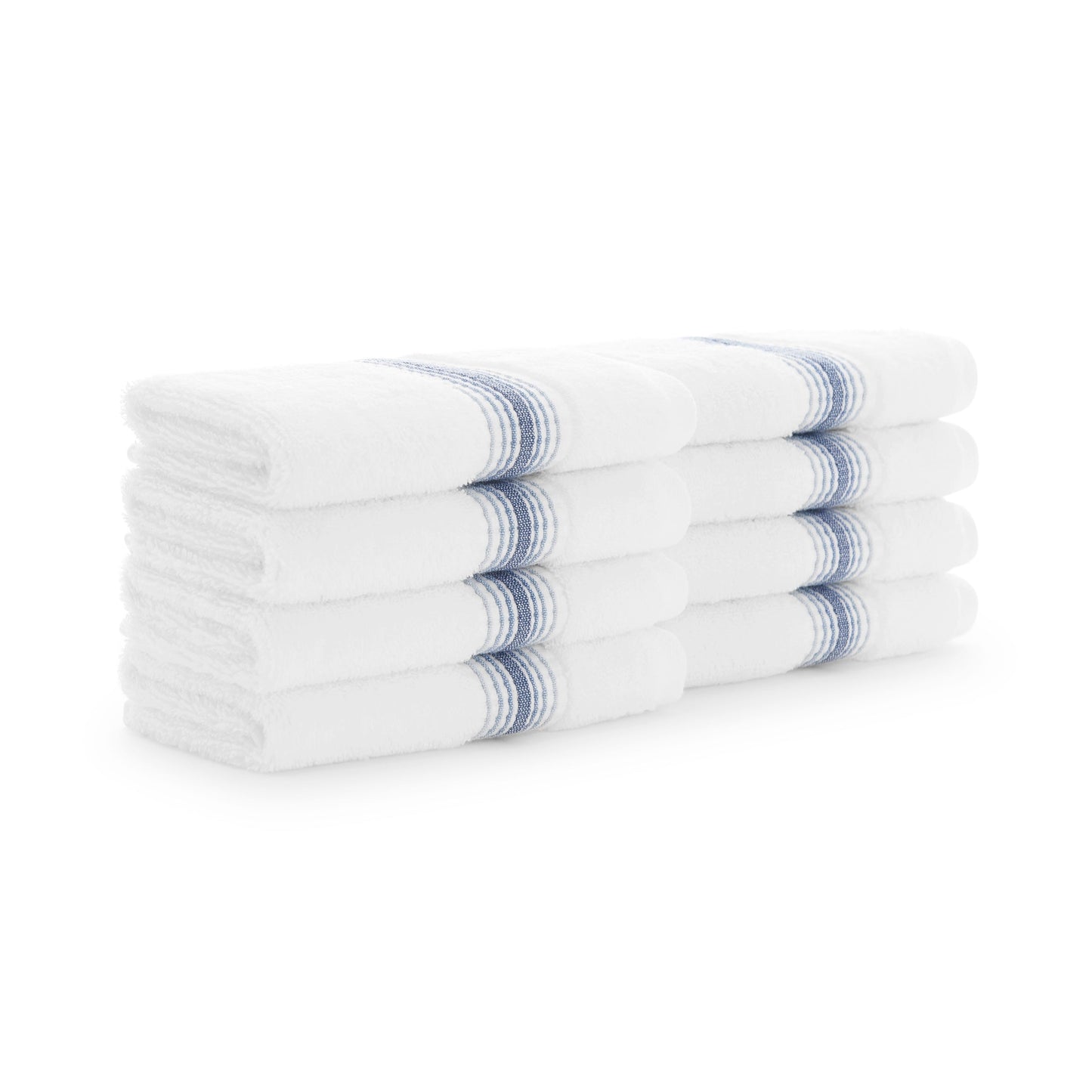 Aston & Arden Turkish Striped Washcloth 13x13 Crystal (8/Pack) (PNP-WCSTT1313-175CYT)