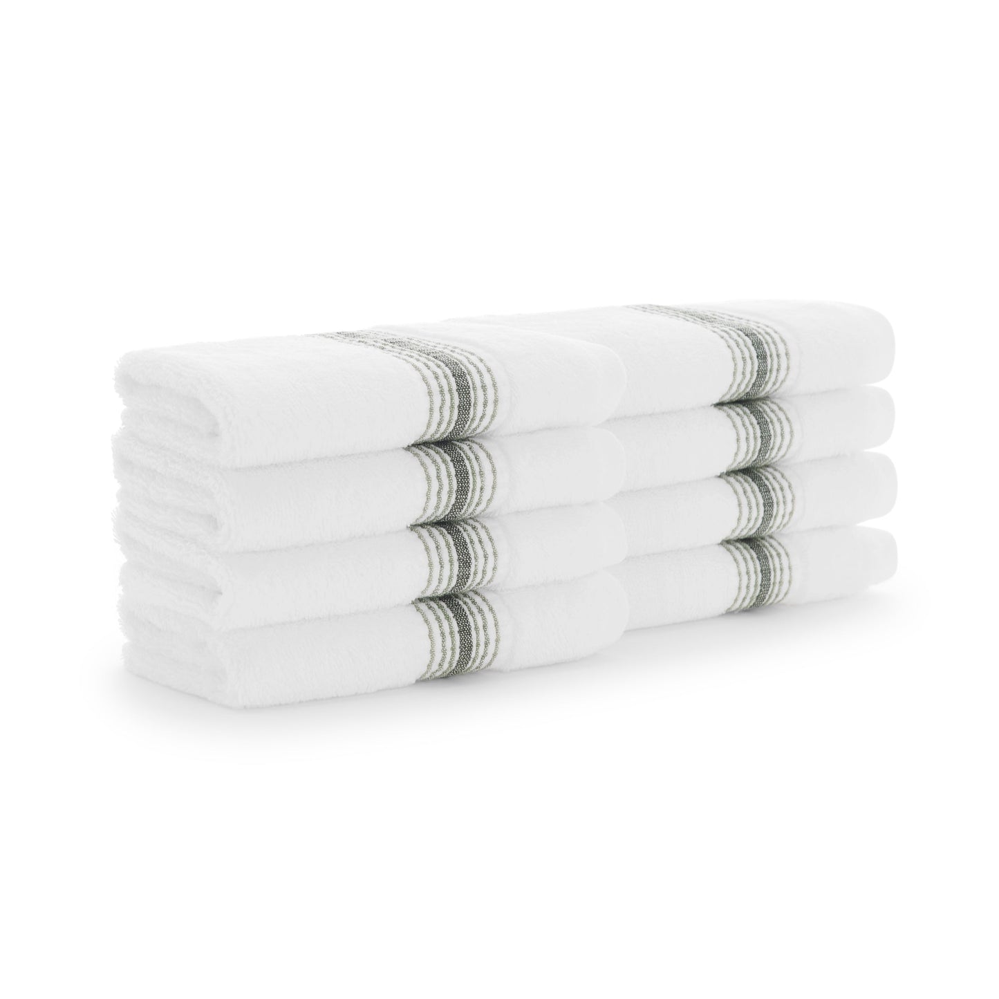 Aston & Arden Turkish Striped Washcloth 13x13 Sage (8/Pack) (PNP-WCSTT1313-175SGE)