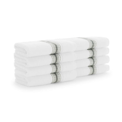 Aston & Arden Turkish Striped Washcloth 13x13 Sage (8/Pack) (PNP-WCSTT1313-175SGE)