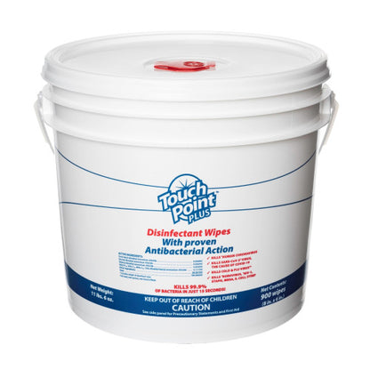 Touch Point® Touch Point® Plus Disinfectant Wipes w/ Dispenser Bucket, 8"x6", 900/Roll, 1 Roll/bucket (HOSWD900B)