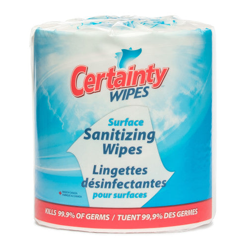 Certainty® Surface Sanitizing Wipes Large Roll, 8” x 6”, 1500 Wipes/Roll, 2 Rolls/Case (HOSWE1500)