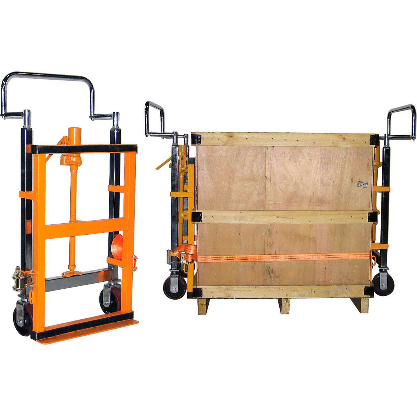 Global Industrial (2) Hand Operated Hydraulic Furniture Moving Dollies, 3950 Lb. Capacity (WB242044)