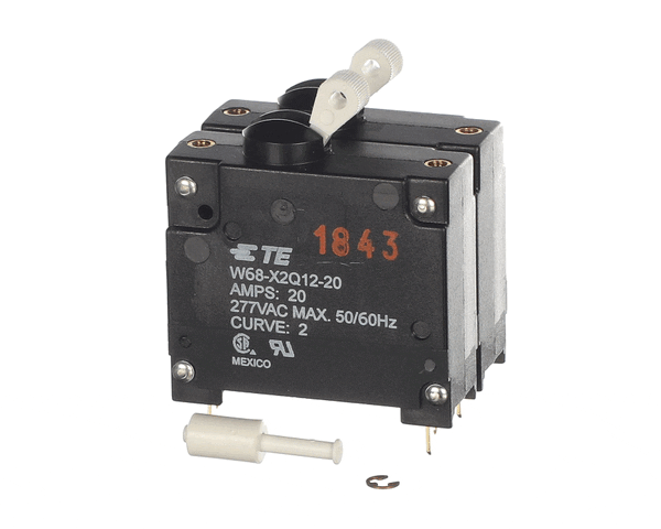 Whalen Company Petw68X2Q1220 Circuit Breaker, Panel Mount, Dpst W68-X (WHLEPETW68X2Q1220)