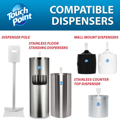 Touch Point® Hand Sanitizing Wipes Large Roll, 1500 Wipes (8"x6") (PNPWS1500FF)
