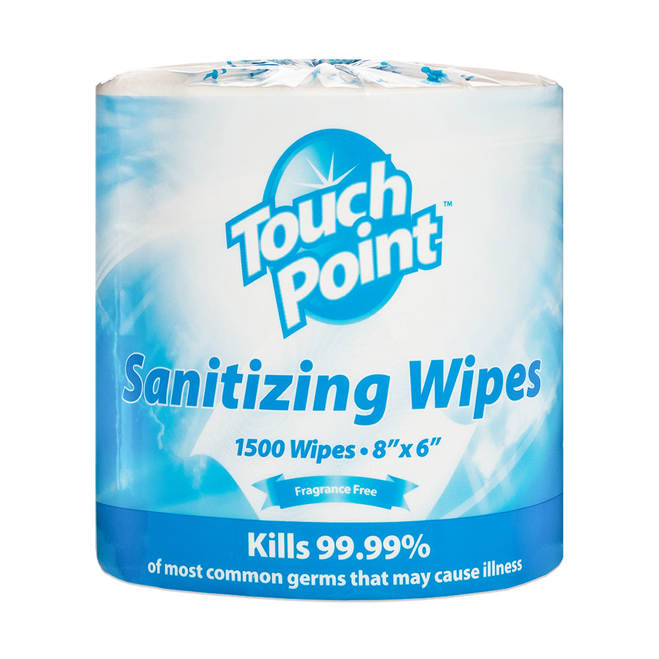 Touch Point® Hand Sanitizing Wipes Large Roll, 1500 Wipes (8"x6") (PNPWS1500FF)