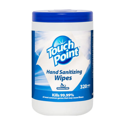 Touch Point® Touch Point® Hand Sanitizing Wipes Canister, 6.7"x6.75", 320/Canister (HOSPNPWS320HS)