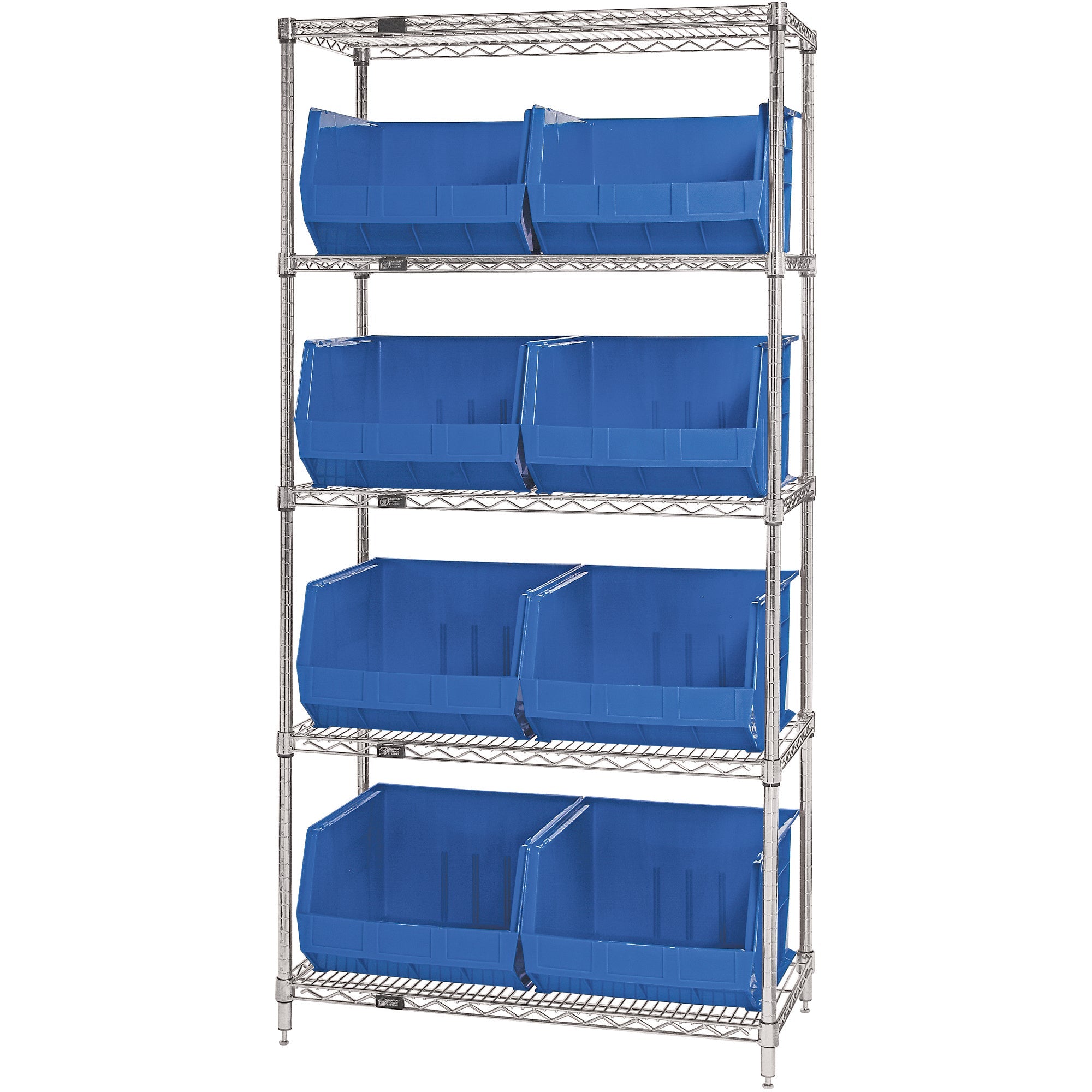36-x-18-x-74-5-shelf-wire-shelving-unit-with-8-blue-bins-wsbq270b_1