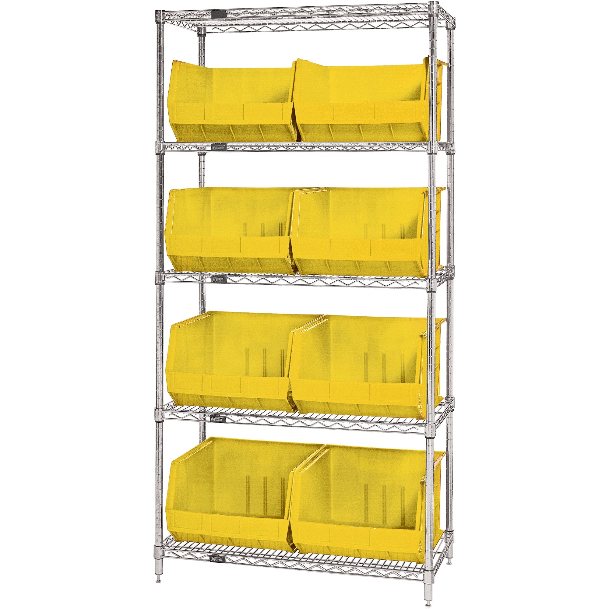 36-x-18-x-74-5-shelf-wire-shelving-unit-with-8-yellow-bins-wsbq270y_1