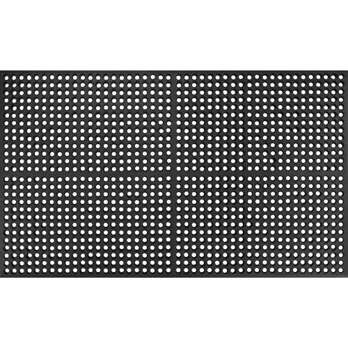 Global Industrial Drainage Mat, 3'W x 5'L, 1/2" Thick, Black (WB670818)