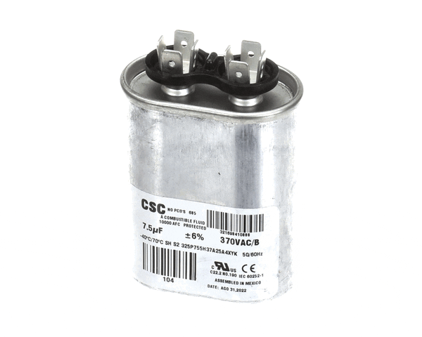 York S1-02420045700 Capacitor, Run, 7.5MFD, 370VAC, Oval (YORKS1-02420045700)
