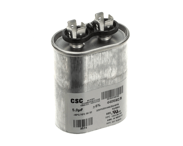 York S1-02420062700 Single Run Capacitor, 5Mfd,440V,Flat (YORKS1-02420062700)