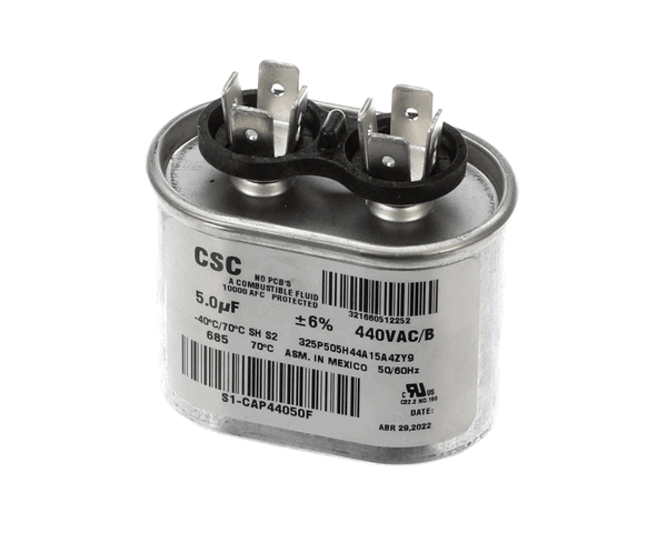 York S1-Cap44050F Capacitor,Run Single,5Mfd,440V,Flat (YORKS1-CAP44050F)