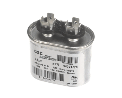 York S1-Cap44075F Capacitor,Run Single,7.5Mfd,440V,Flat (YORKS1-CAP44075F)