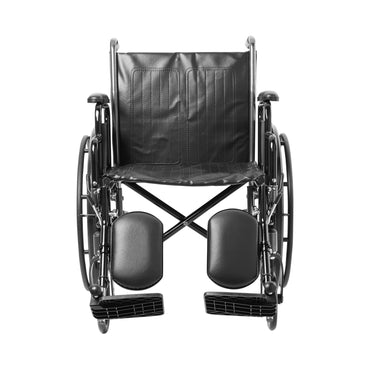 McKesson Wheelchair Dual Axle Desk Length Arm Swing-Away Elevating Legrest Black Upholstery 20 Inch Seat Width Adult 350 lbs. Weight Capacity (1065279_EA)