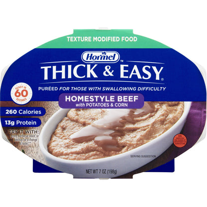 Thick & Easy® Purees Thickened Food 7 oz. Tray Beef with Potatoes / Corn Flavor Puree IDDSI Level 2 Mildly Thick (797228_CS)