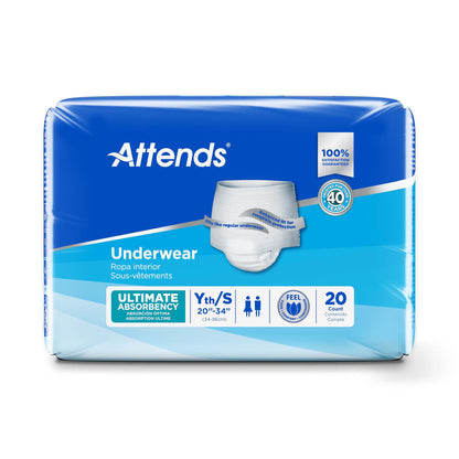 Attends® Unisex Adult Absorbent Underwear Pull On with Tear Away Seams Small Disposable Heavy Absorbency (546743_BG)