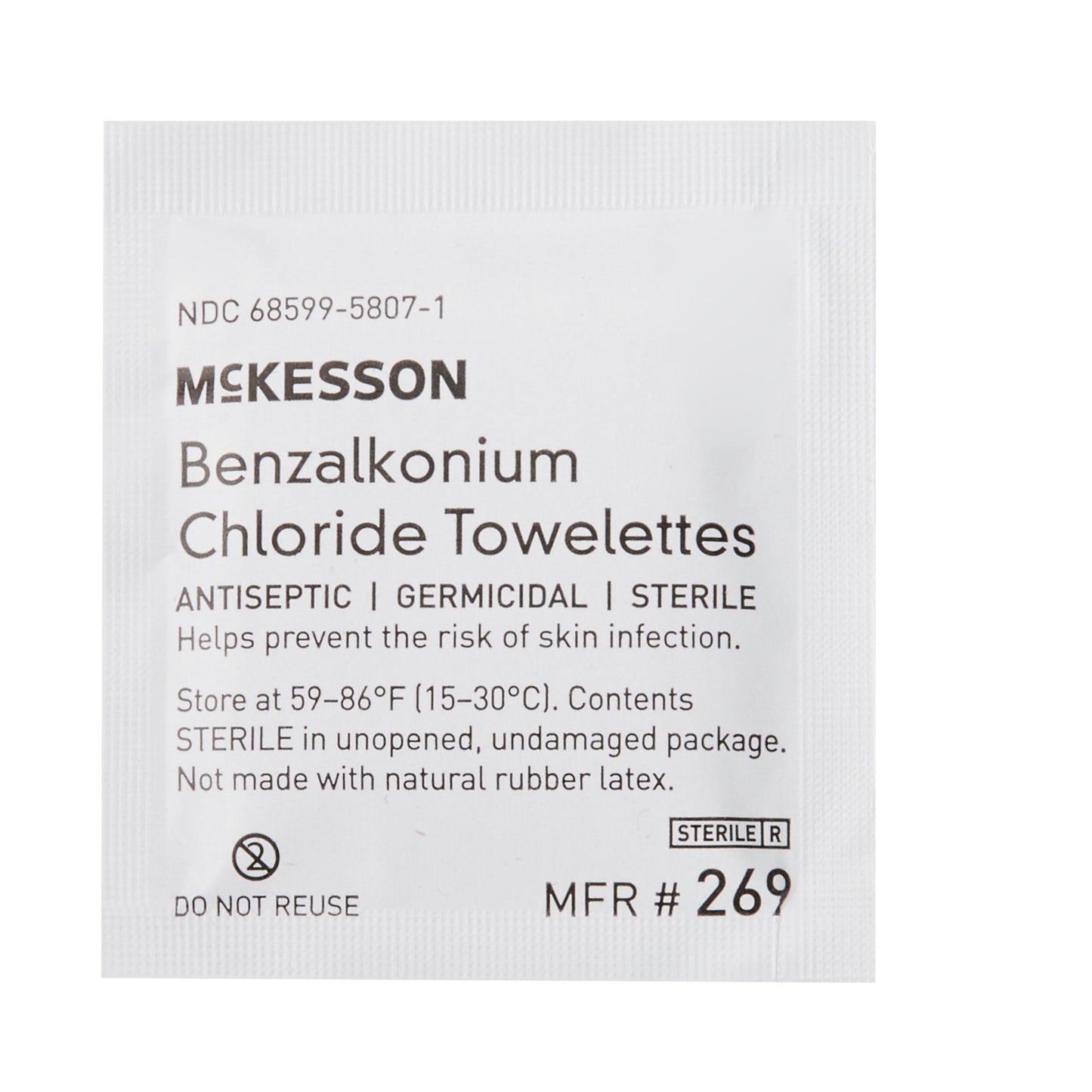 McKesson Antiseptic Skin Towelette Individual Packet Unscented 100 Count (865276_CS)