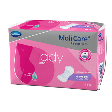 MoliCare® Premium Lady Pads Bladder Control Pad 6-1/2 X 16 Inch Moderate Absorbency Polymer Core One Size Fits Most (1127665_CS)