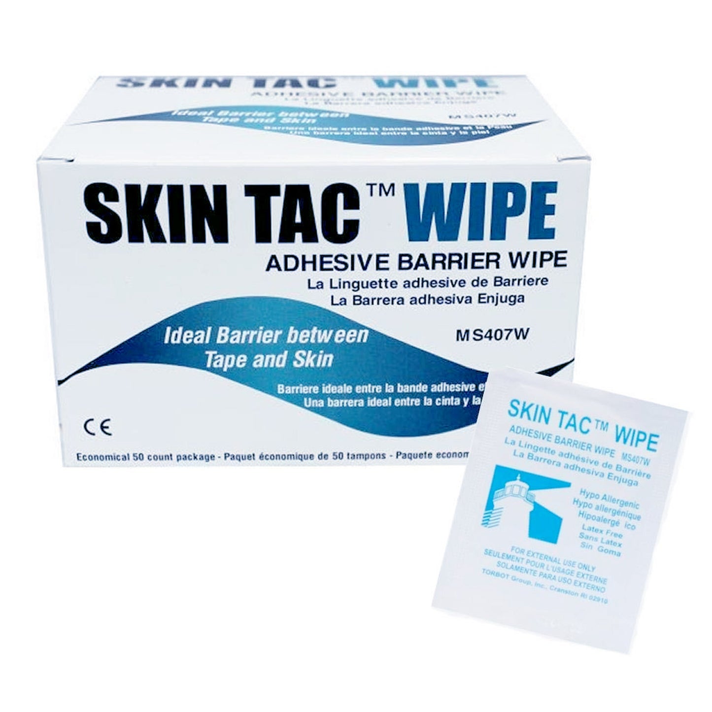 Skin Tac™ Skin Barrier Wipe 78 to 82% Strength Isopropyl Alcohol Individual Packet NonSterile (698908_BX)