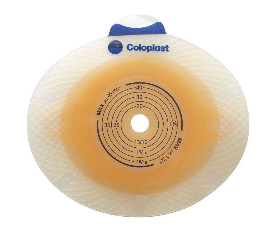SenSura® Click Ostomy Barrier Trim to Fit, Standard Wear Double Layer Adhesive 70 mm Flange Yellow Code System 5/8-2-1/16 Inch Opening (734855_BX)