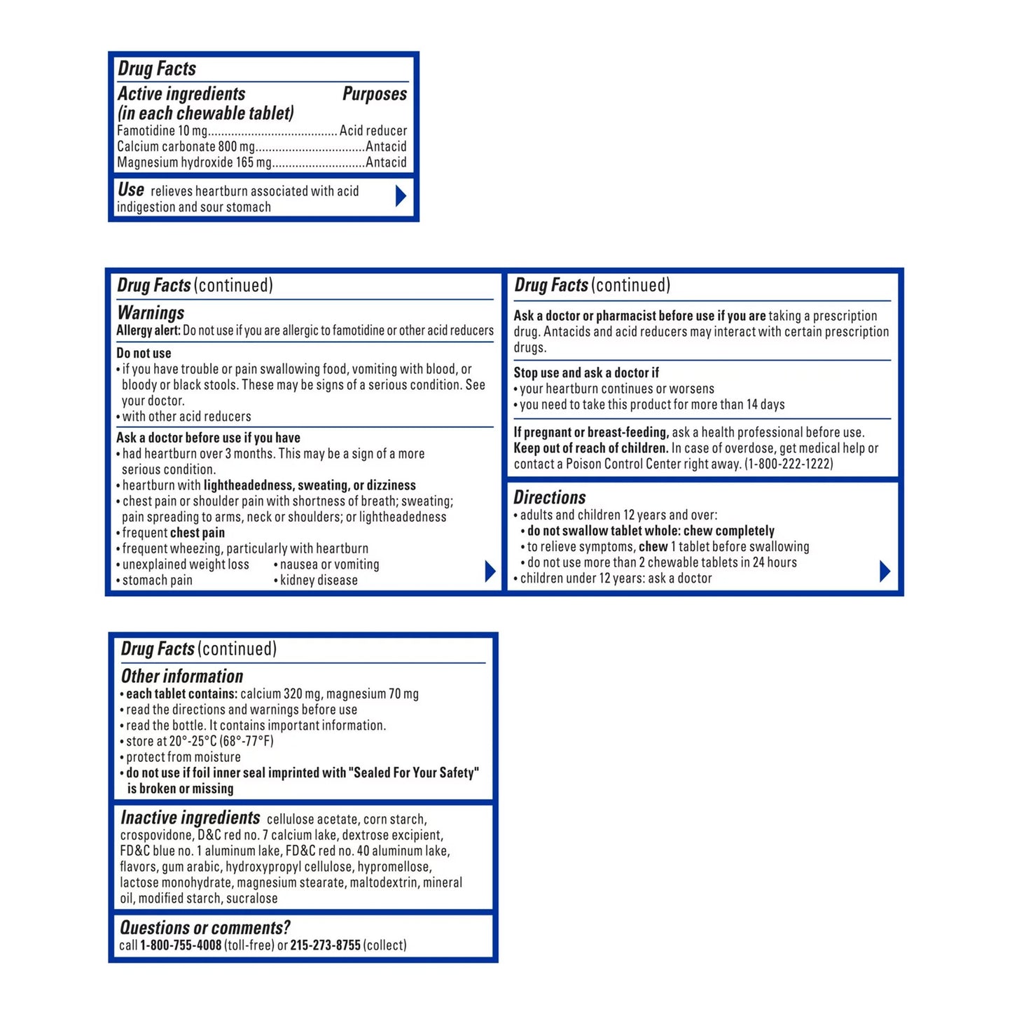 Pepcid® Complete Antacid 800 mg - 165 mg - 10 mg Strength Chewable Tablet 25 per Bottle (1228794_BT)