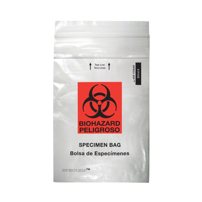 Speci-Zip® Specimen Transport Bag with Document Pouch 6 X 9 Inch Zip Closure Biohazard Symbol NonSterile (762458_CS)