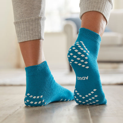 McKesson Slipper Socks Unisex Adult Large Single Tread Single Patient Use Teal (1038459_CS)