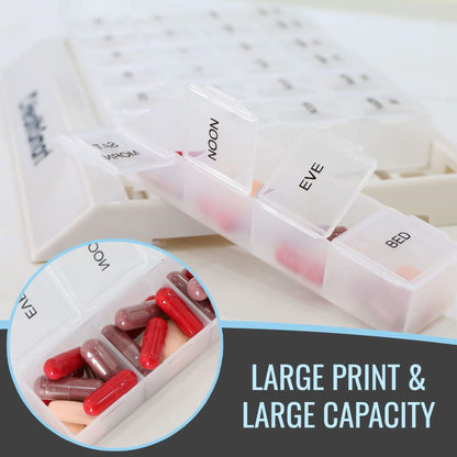HealthSmart® Pill Organizer Large 7 Day 4 Dose (724874_EA)