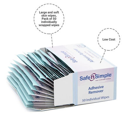 Safe N Simple Adhesive Remover Wipe (895484_BX)