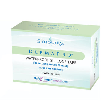 DermaPro™ Waterproof Medical Tape White 1 Inch X 5 Yard Silicone NonSterile (1059078_BX)