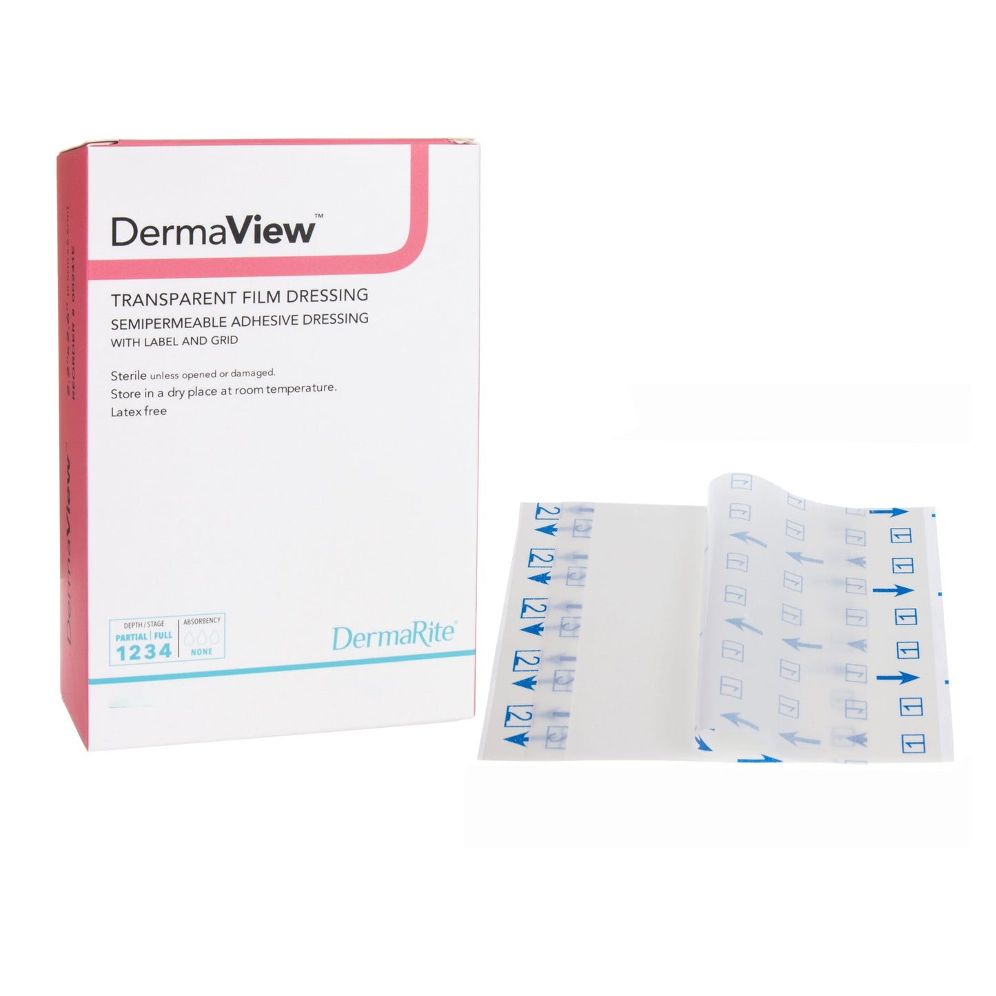 DermaView™ Transparent Film Dressing 4 X 5 Inch 2 Tab Delivery Rectangle Sterile (670710_BX)
