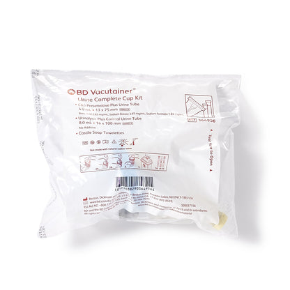 BD Vacutainer® Urine Specimen Collection Kit 4 mL / 8 mL Plastic Collection Cup / Collection Tube Sterile (492908_CS)
